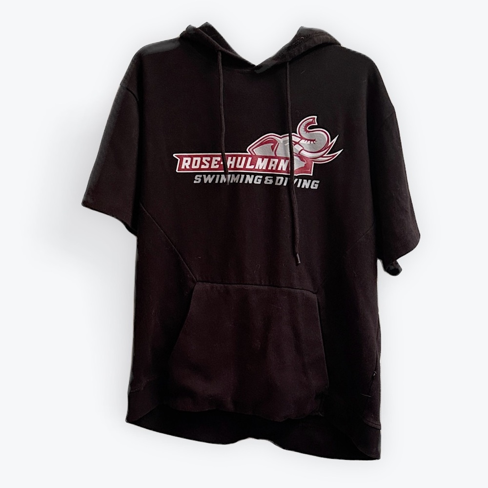 Rose-Hulman Swimming & Diving black short sleeves Hoodie, size L